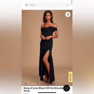 Black off the shoulder gown NWT
